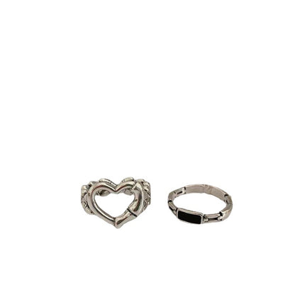 Herzförmiger Silber Statement Ring Brehn