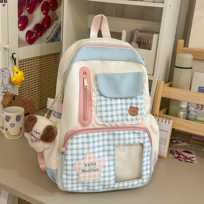 Stilvolles Gingham-Druck-Rucksack Brehn