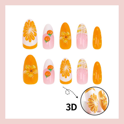 Kunstnagelset mit fruchtigen Motiven und glamourösen Akzenten Brehn