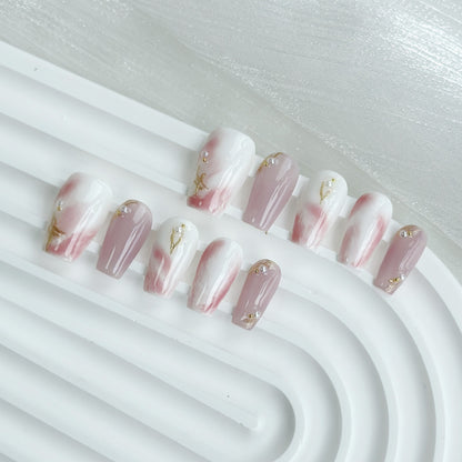 Schmetterlings-verzierte Press-On Nagelset