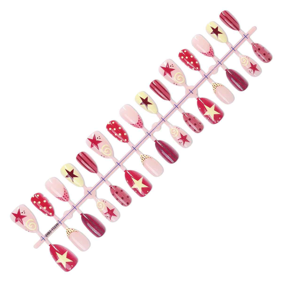 Kunstnagelset mit kreativen Stern- und Spiral-Motiven Brehn