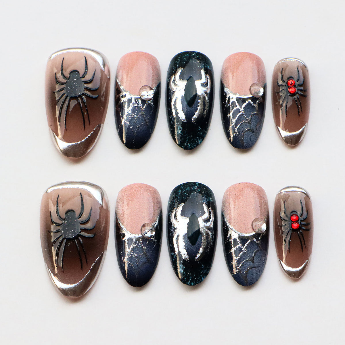 Premium Halloween-Themen Press-On Nagelkunst