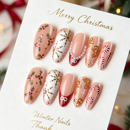 Dekoratives Floral Press-On Nagelset