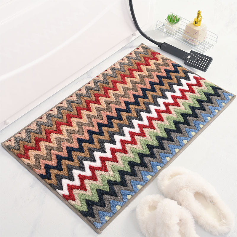 Chevron-Muster rutschfester Badezimmerteppich Brehn