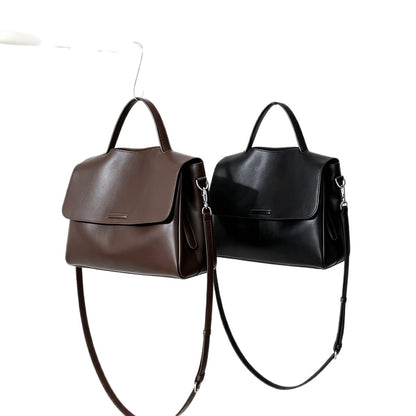 Strukturierte Top-Handle Klapp-Tasche mit abnehmbarem Crossbody-Tragegurt