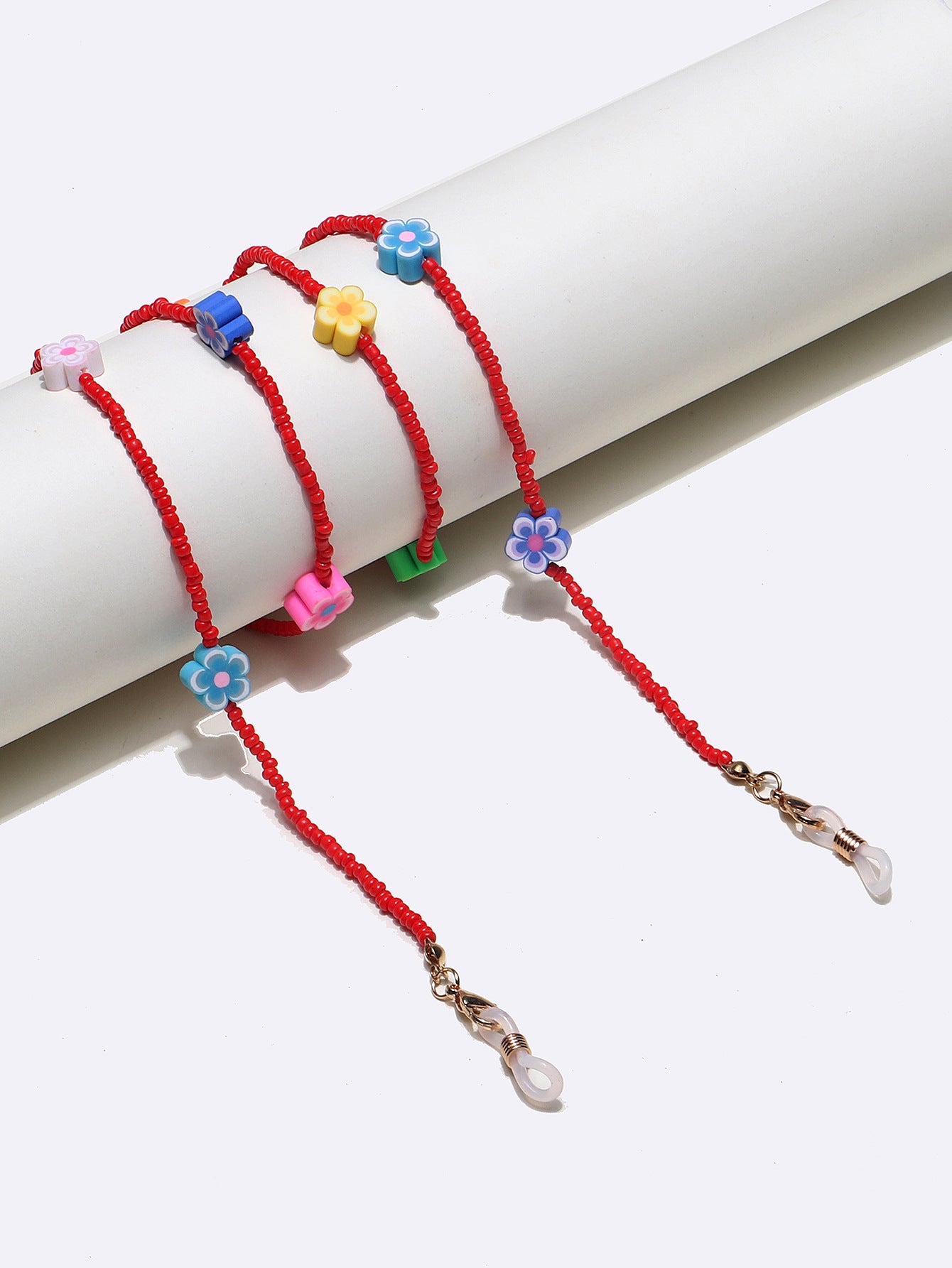 Bunte Blumige Perlen Brillen Kette Brehn