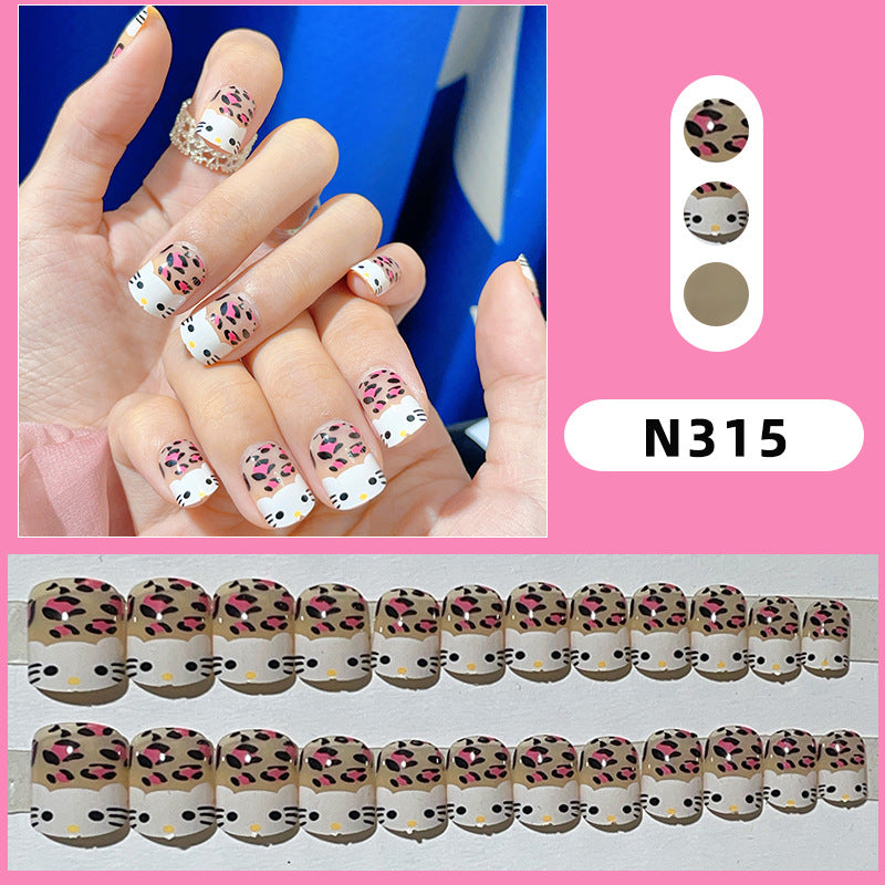 Lustiges katzenmotiviertes Press-On-Nagelset