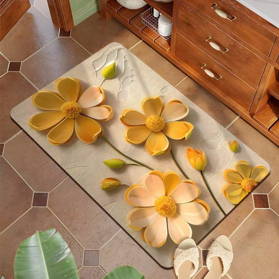 Dekorative 3D Blumenbadmatte