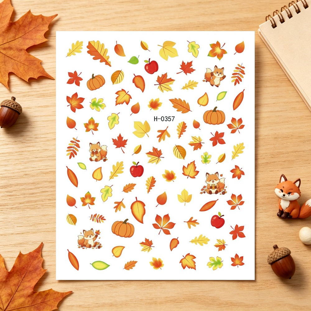Herbst-Themen Nagelkunst Aufkleber