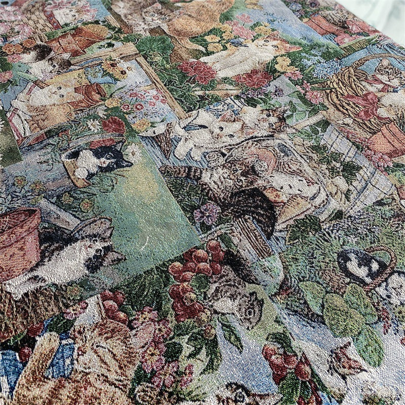 Gemütliche Katzenmuster-Wurfdecke