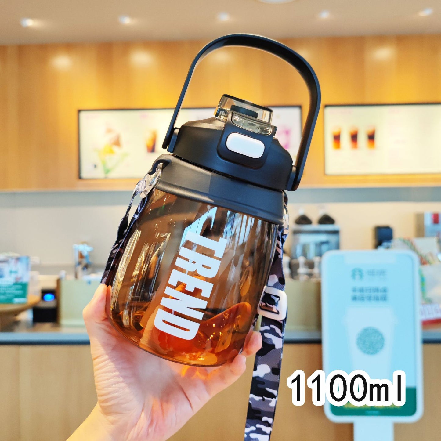 Damen multifunktionale Trinkflasche mit Sicherheitsverschluss und ergonomischem Tragegriff Brehn