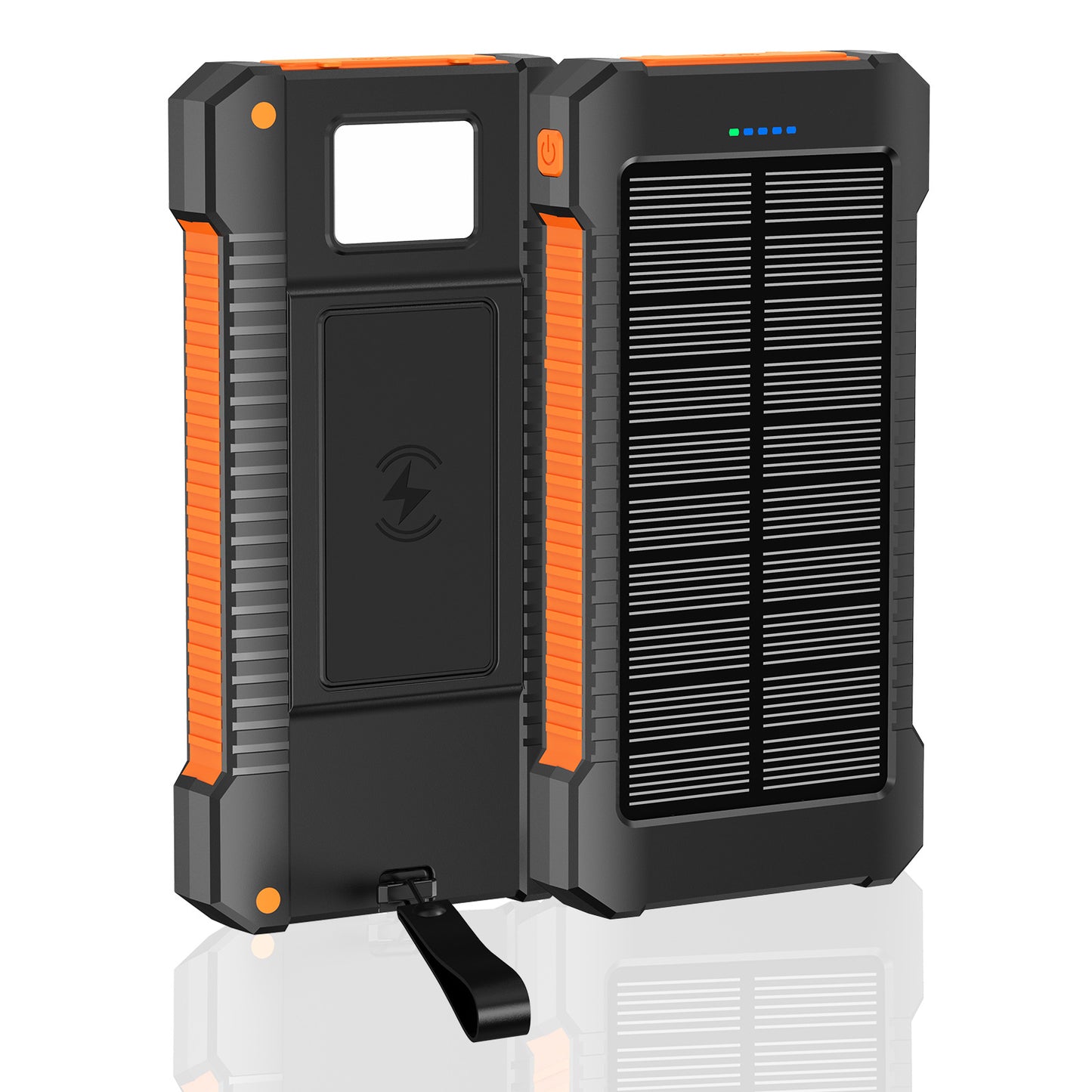 Solarbetriebene Powerbank mit Integrierten LED-Lichtern und Kompass Brehn