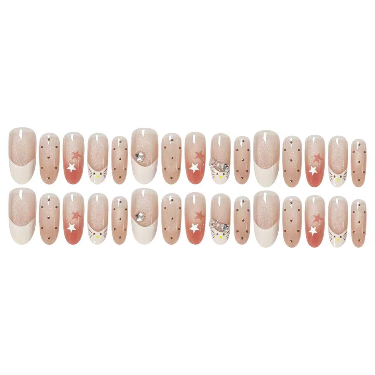 Kunstnagelset mit eleganten Glitzerakzenten Brehn
