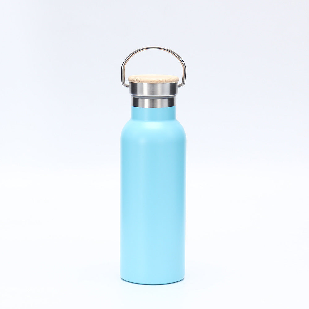 Damen isolierte Edelstahl-Trinkflasche mit Holzdeckel Brehn