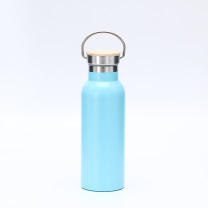 Damen isolierte Edelstahl-Trinkflasche mit Holzdeckel Brehn