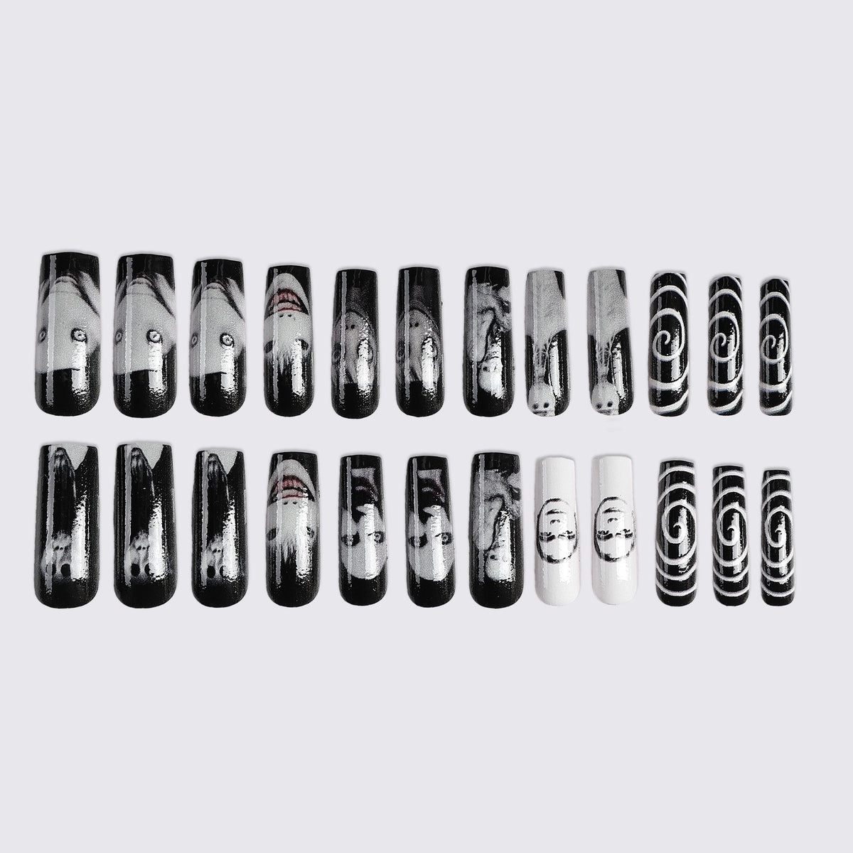Stylisches Kunstnagelset mit einzigartigen Grafiken Brehn