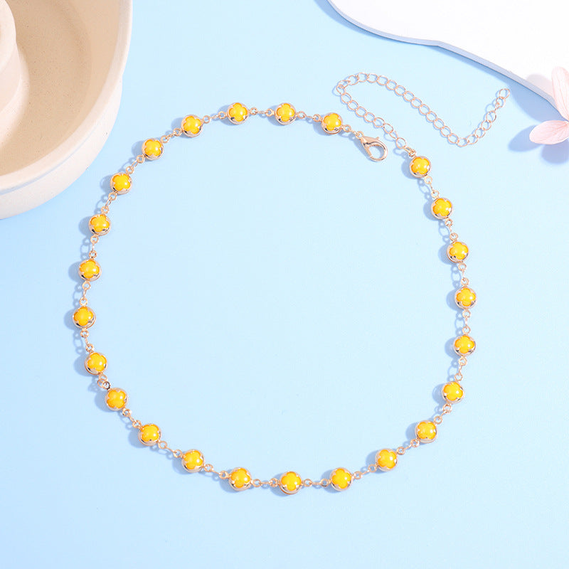 Floral Charm Choker Halskette Brehn 1788164322