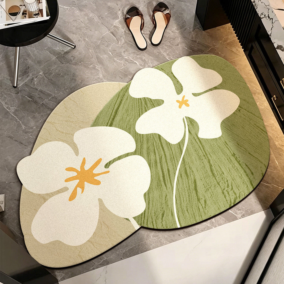 Luxuriöse Blumenmuster-Badematte