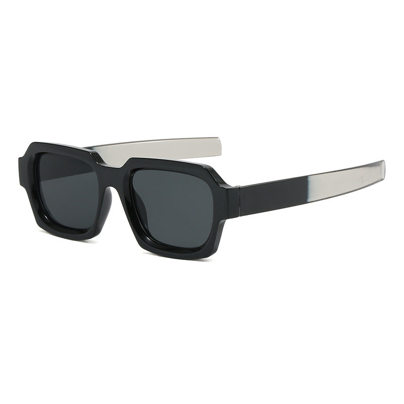 Damen modische stilvolle quadratische Sonnenbrille mit kontrastierendem Rahmen Brehn