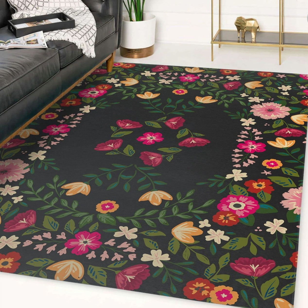 Blumenmuster Teppich Brehn