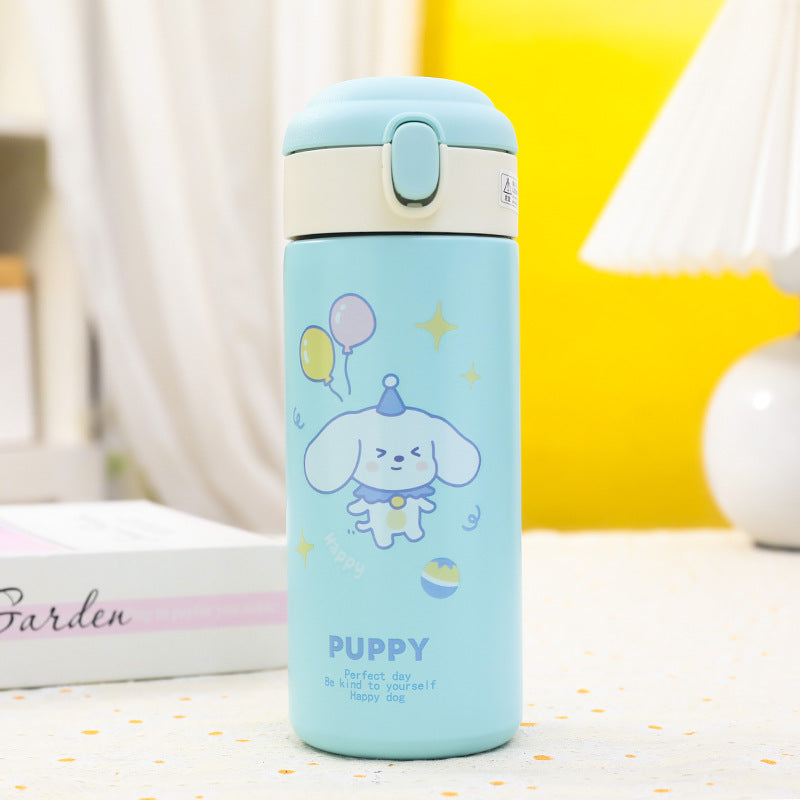 Damen Isolierte Trinkflasche mit niedlichem Hunde-Motiv Brehn