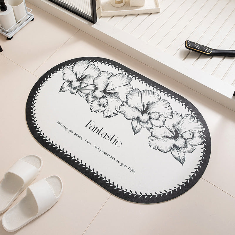 Florales Design Antirutsch-Badew Mat Brehn