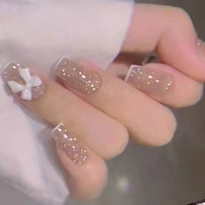 Glitzernde Glitzer Press-On Nail Art Set Brehn