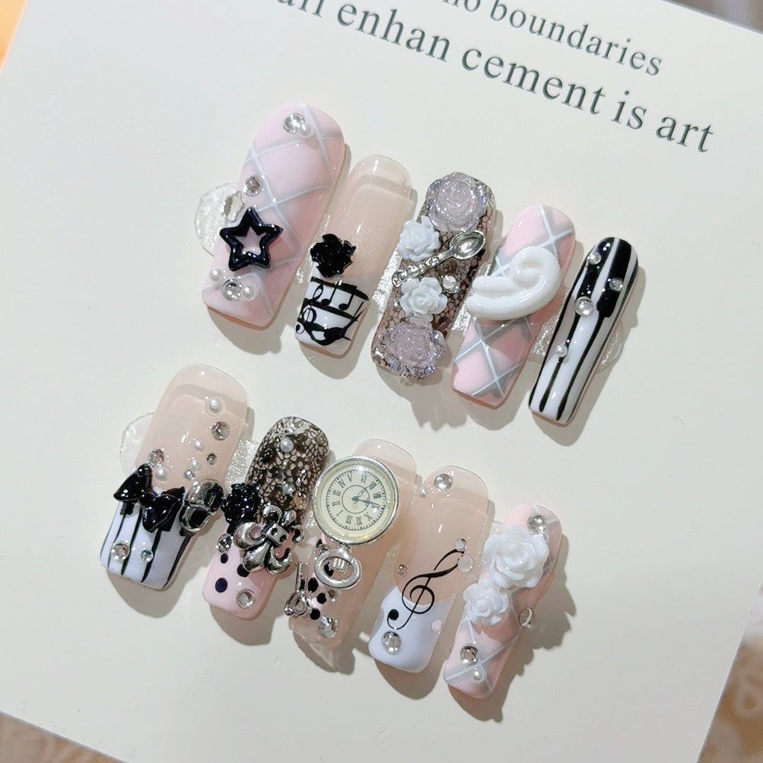 Musikthemen-Press-On-Nagelkunst-Set