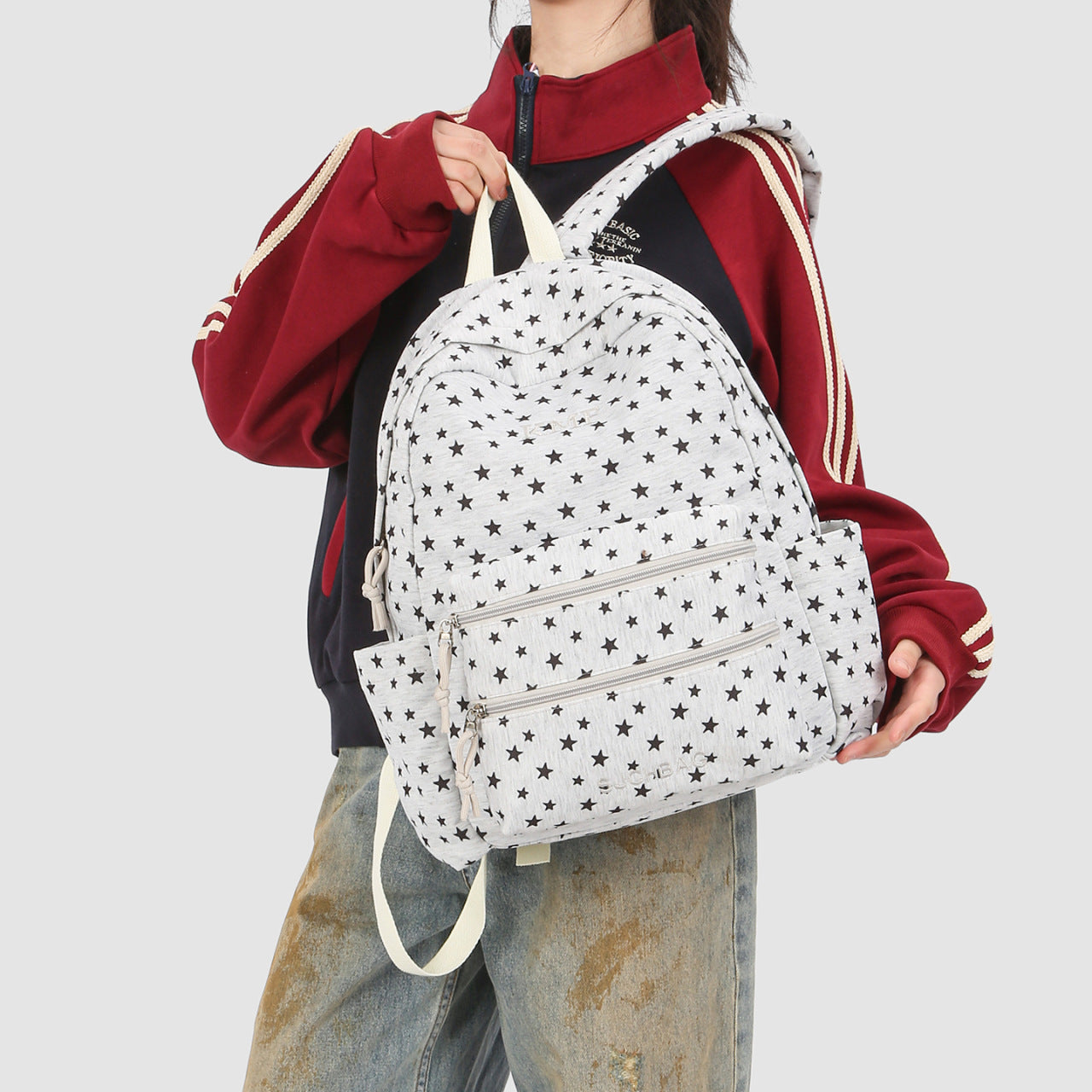 Rucksack mit Stilvollem Sternen-Design und Vielseitigen Fächern Brehn