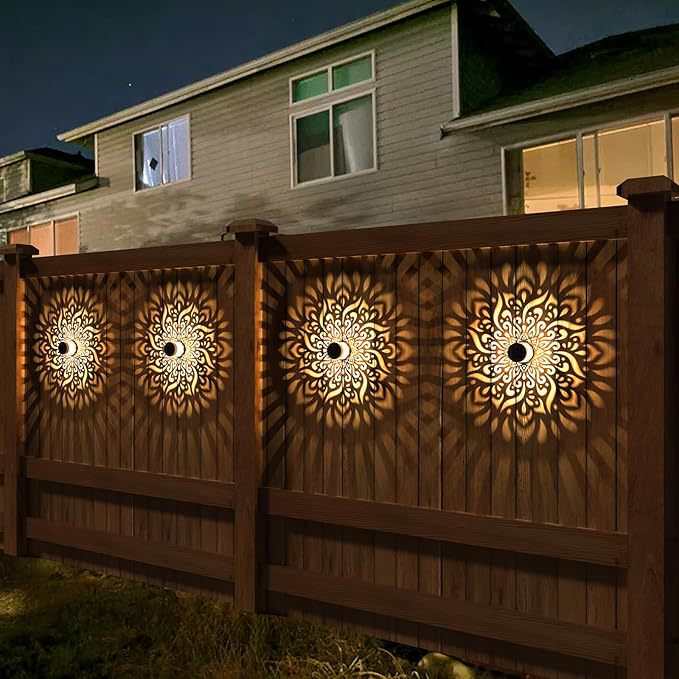 Dekorative Solar-Wandlampe mit Mandala-Projektionsmuster Brehn