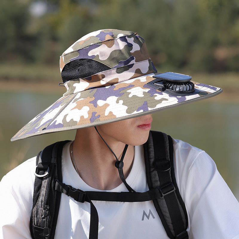 breite Krempe Outdoor-Sonnenhut mit UV-Schutz, atmungsaktivem Netz und verstellbarem Kinnriemen Brehn
