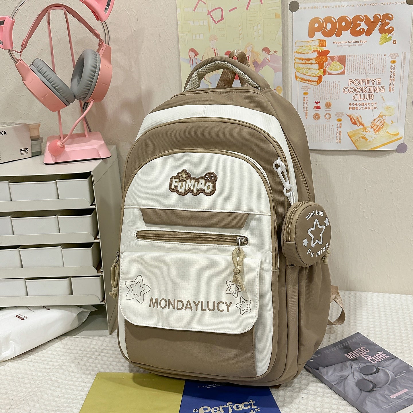 Lässiger Mehrfach-Taschen Schulrucksack