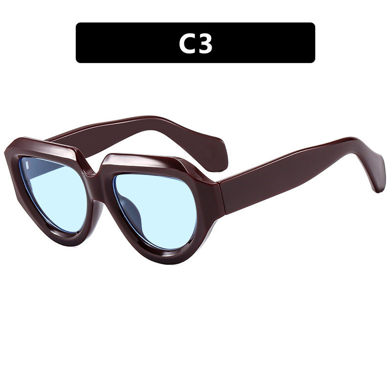 Damen modische Sonnenbrille mit einzigartigem, eckigem Rahmen Brehn