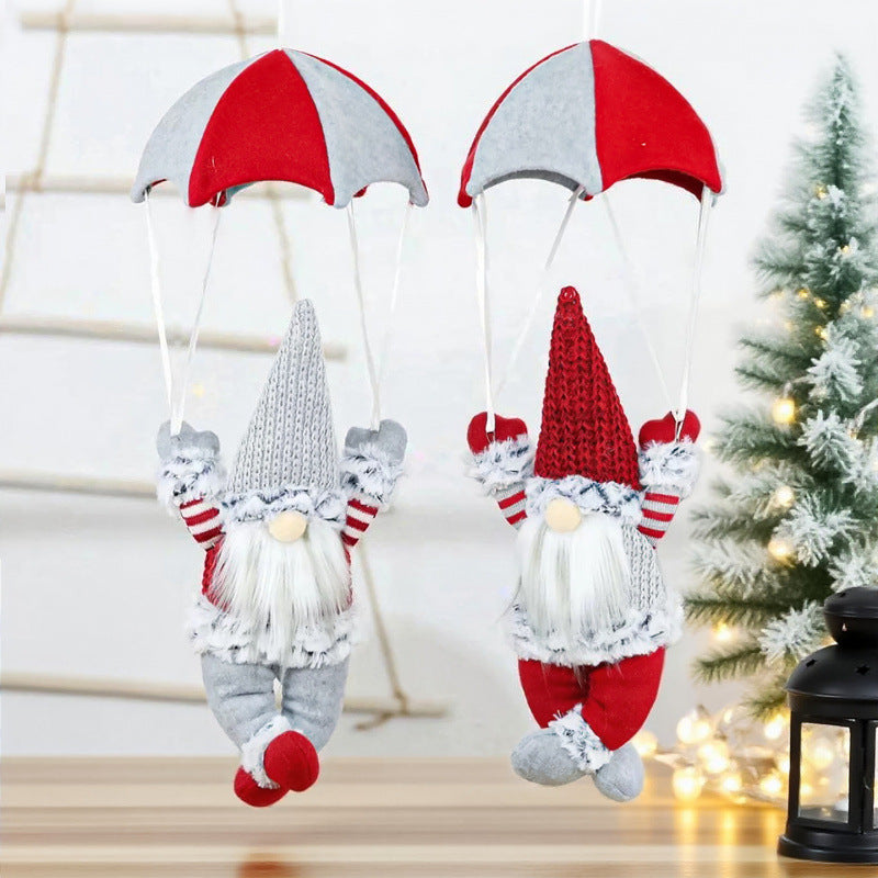 Dekorative Weihnachtsmann Figur mit Fallschirm Brehn