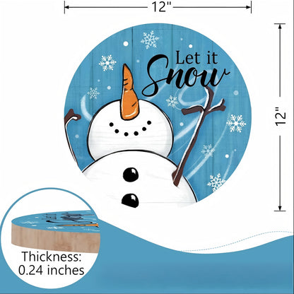 Dekoratives Holzschild mit Wintermotiven Brehn