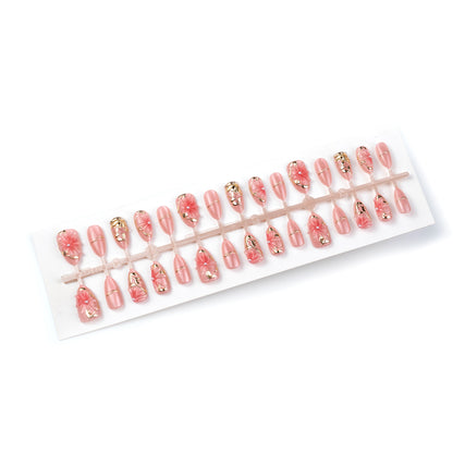 Elegantes florales Design Press-On-Nagelset Brehn
