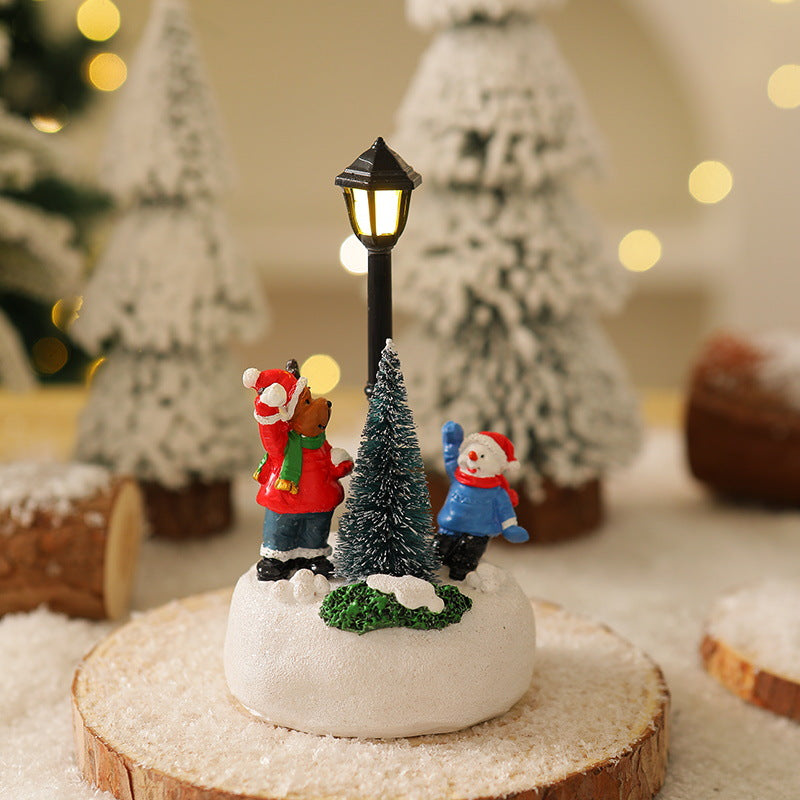 Beleuchtete Weihnachtsfigur mit Weihnachtsbaum Brehn