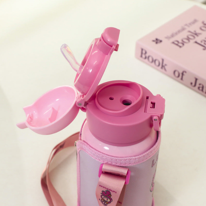 Damen Isolierte Trinkflasche mit praktischem Tragegurt und verspieltem Design Brehn