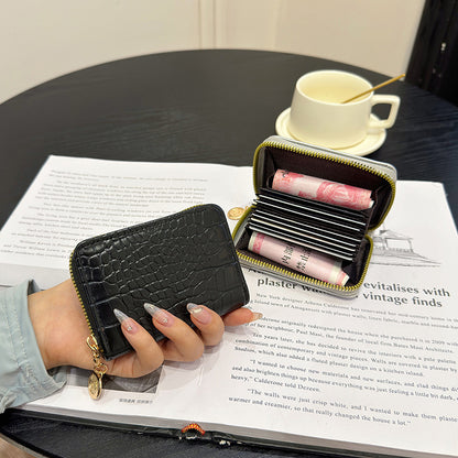 Kompakte Krokodilstruktur-Reißverschluss-Wallet