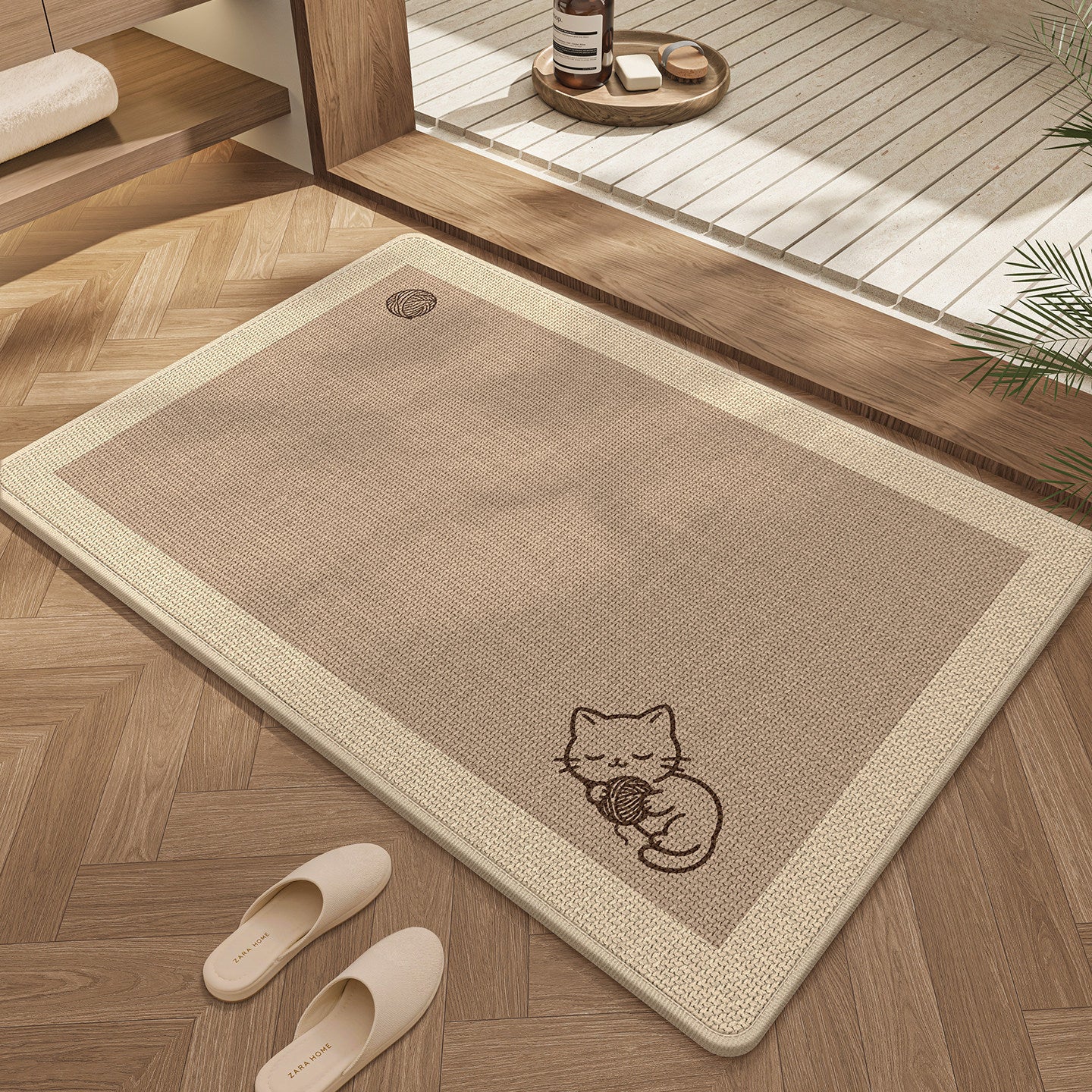 Süßes Katzen-Design Badezimmermatte Brehn