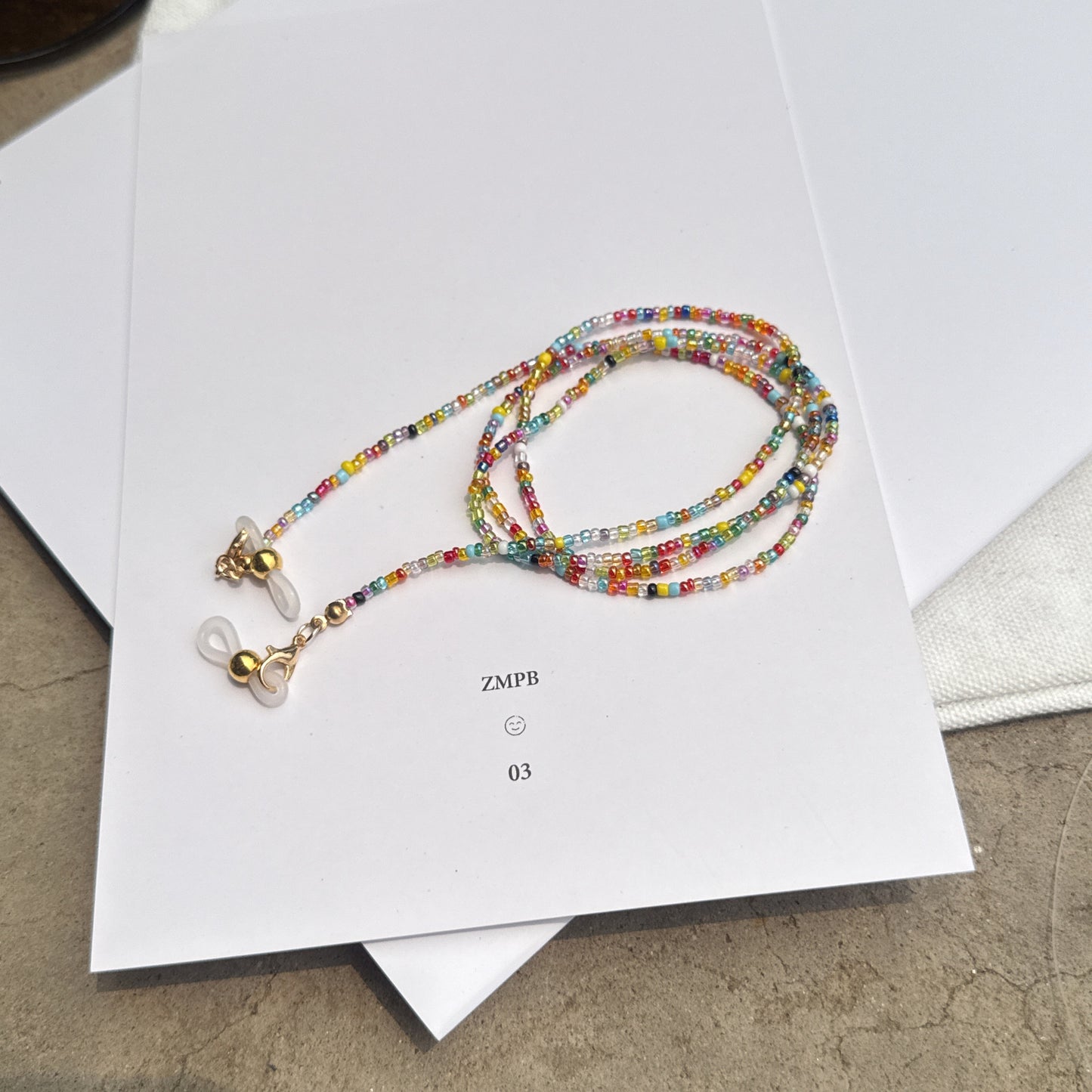 Bunte Perlen Brillen Kette Brehn