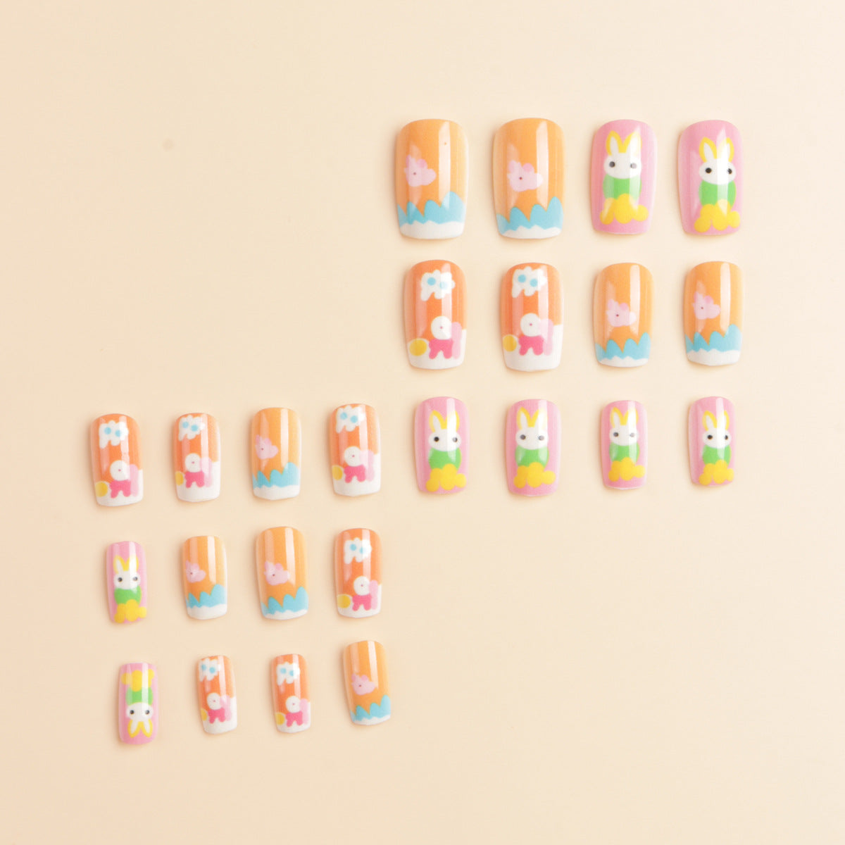 Künstlerische saisonale Hasen-Themen-Presse-Nagelkunst Brehn