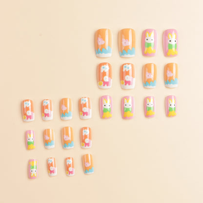 Künstlerische saisonale Hasen-Themen-Presse-Nagelkunst Brehn