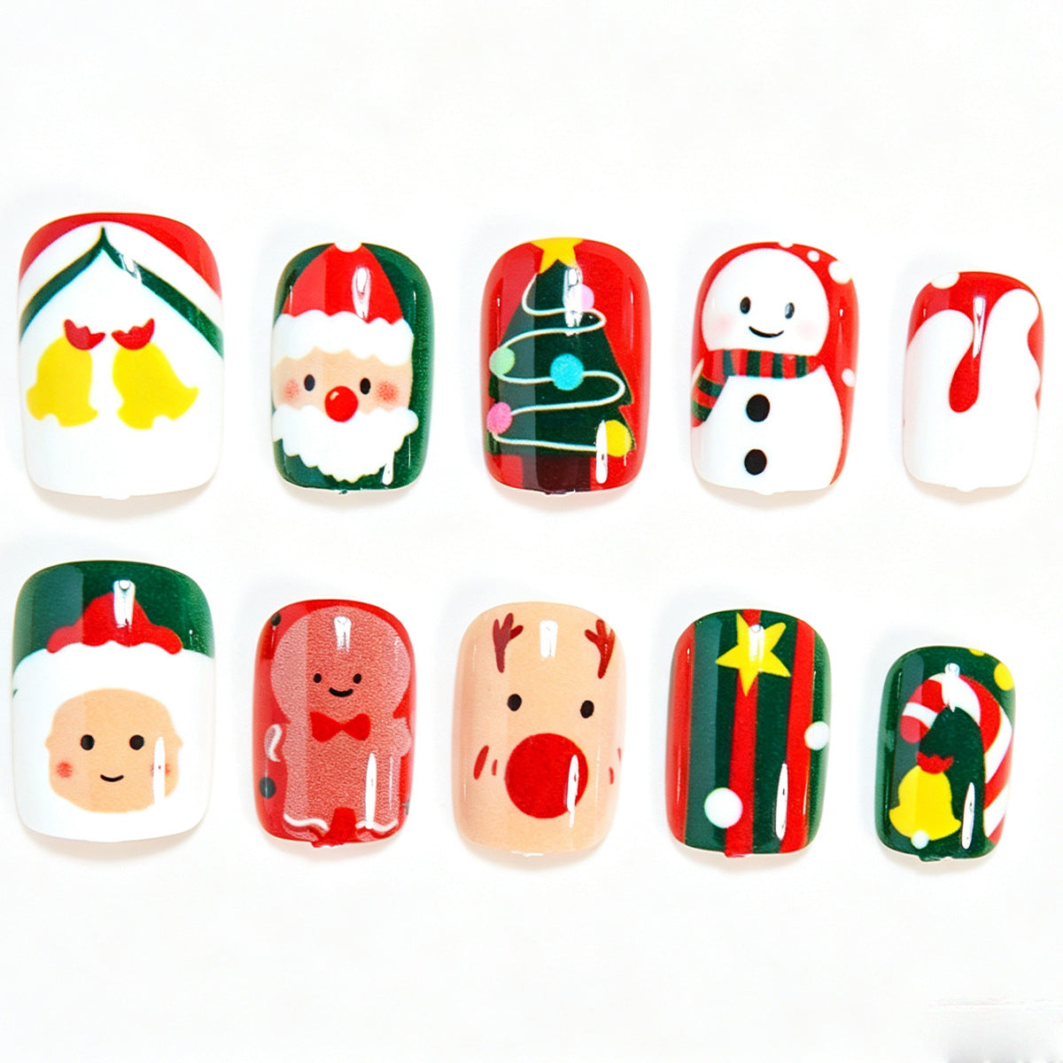 Festliche Feiertags-Themen Press-On Nail Art Brehn