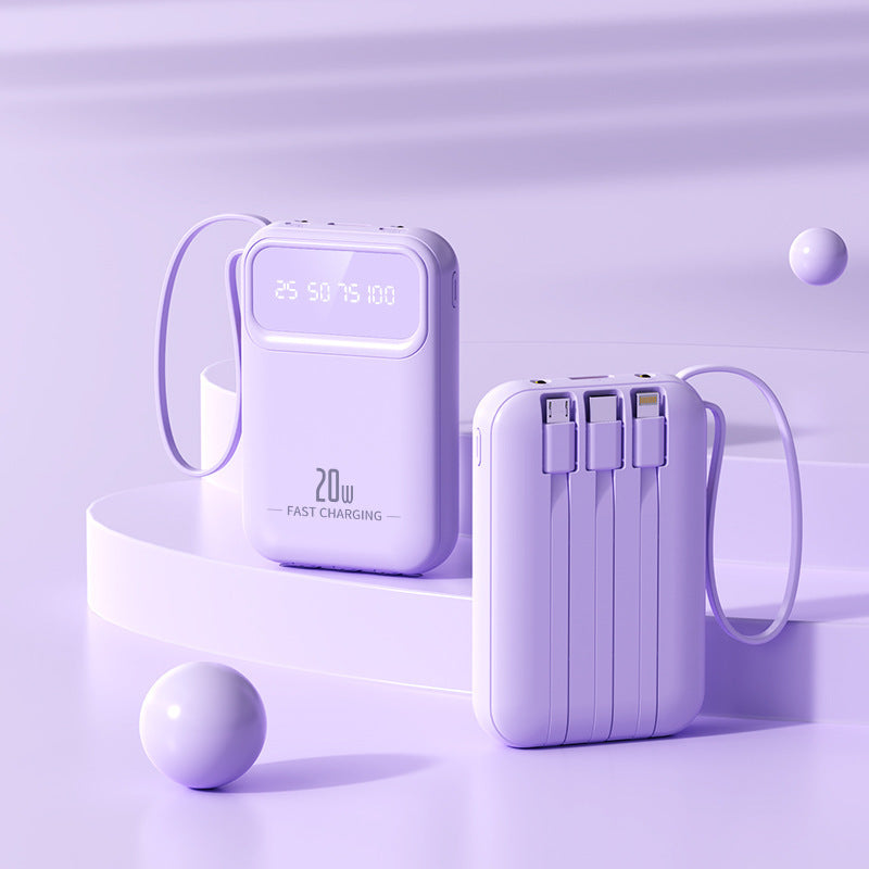 Kompakte Powerbank mit integrierten Schnellladeanschlüssen Brehn