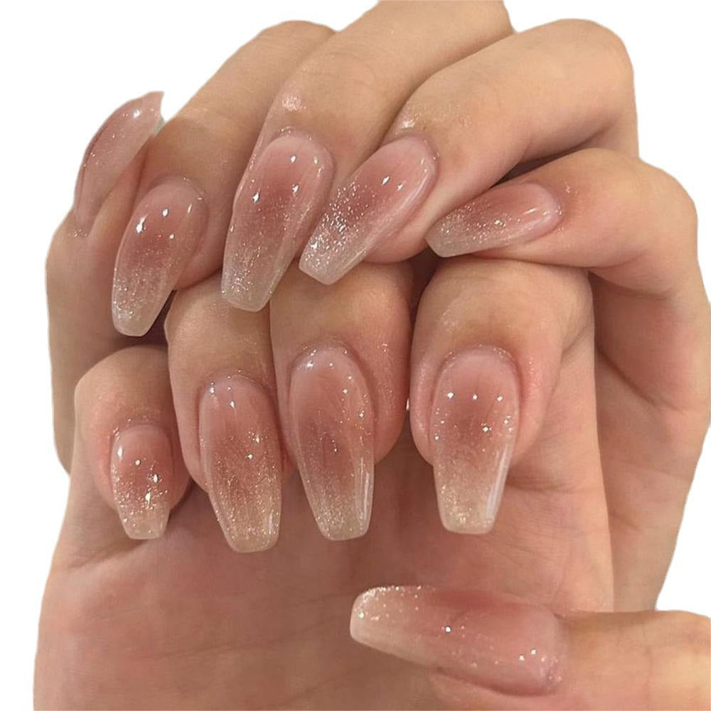 Elegante Ombre Glitzer Nagelerweiterungen