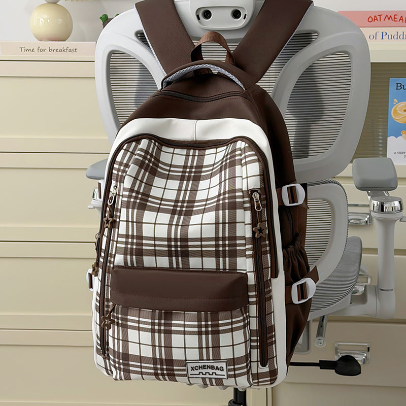 Stylische Karierte Muster Rucksack Brehn