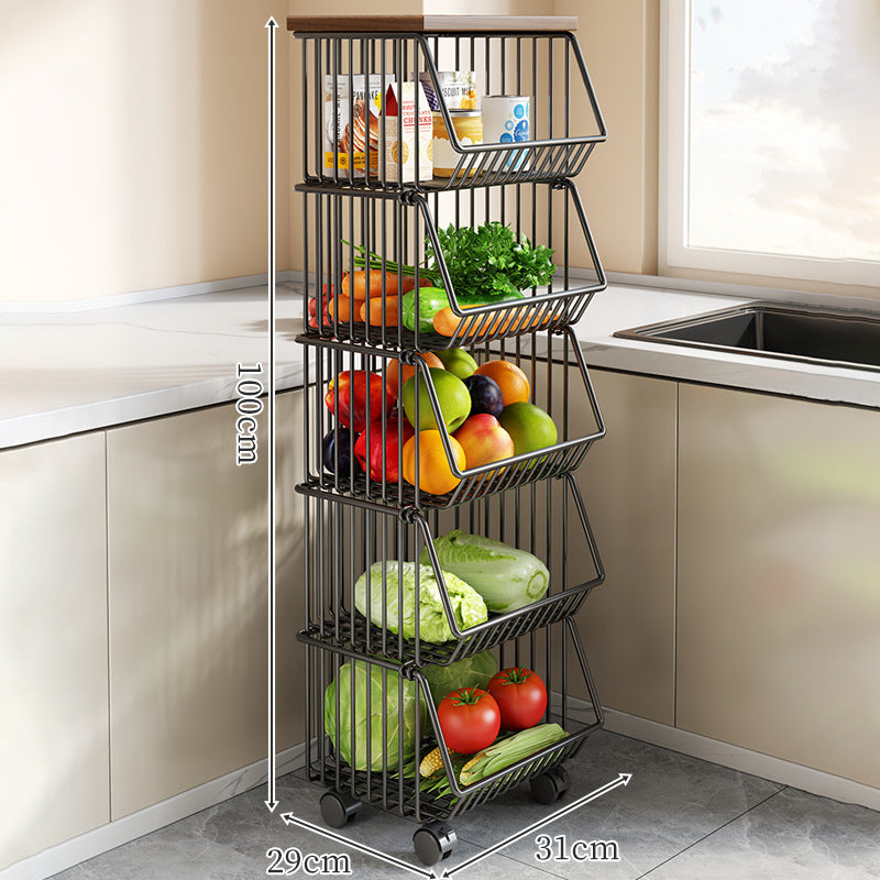 Thekenplatten Holz Top Metall Draht Obst und Gemüse Lagerregal