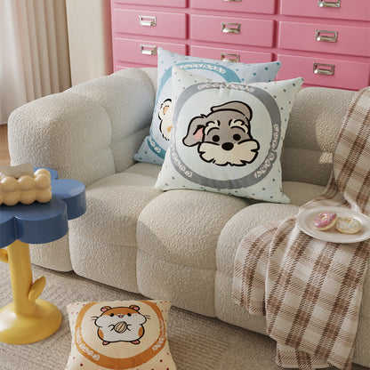 Plush Cartoon Animal Nursery Throw Pillow Cover with Velvet Texture and Concealed Zipper
