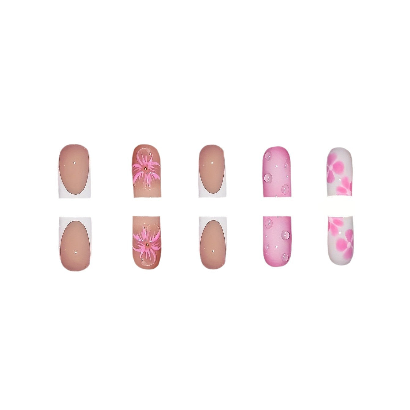 Künstlerische Florale Nagelkunst Verlängerungen Brehn